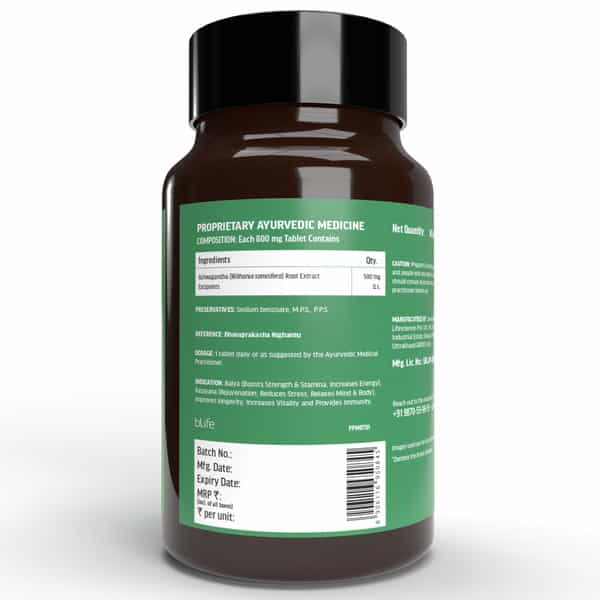 Hk Vitals Ashwagandha Plus With Tulsi Extract 500Mg (60 Tablets) | Improves Muscles Strength