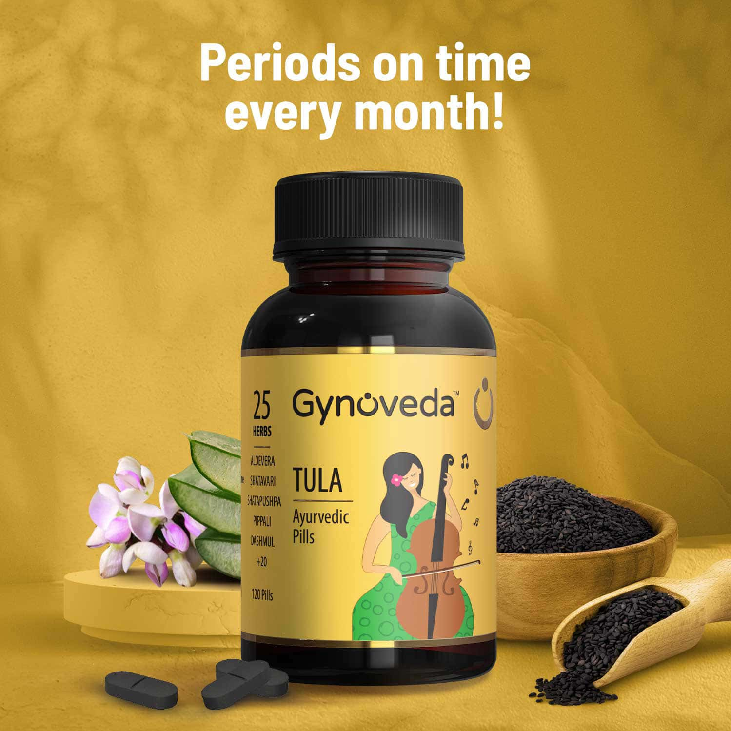 Gynoveda'S Tula For Irregular Periods - 360 Pills For 3 Months