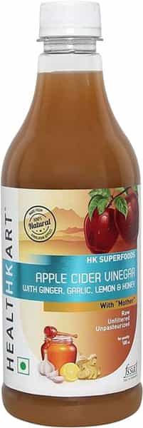 Healthkart Apple Cider Vinegar With Mother Garlic Ginger Lemon And Honey Juice 500 Ml