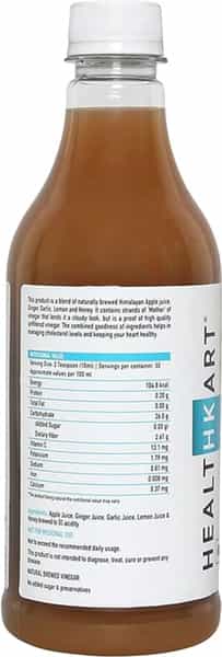 Healthkart Apple Cider Vinegar With Mother Garlic Ginger Lemon And Honey Juice 500 Ml