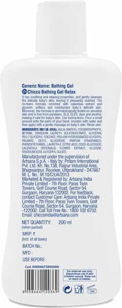 Chicco Baby Bathing Gel Relax Pink Bottle Of 200Ml