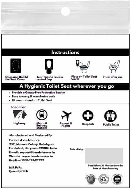Besafe Forever Disposable Paper Toilet Seat Cover 40 Sheets Yellow