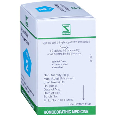 Dr. Willmar Schwabe India Aconitum Pentarkan Tablet 20 No'S