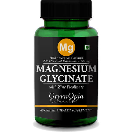 Greenopia Magnesium Glycinate With Zinc Picolinate | 60 Vegetarian Capsules