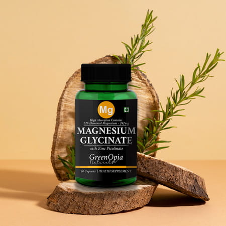Greenopia Magnesium Glycinate With Zinc Picolinate | 60 Vegetarian Capsules