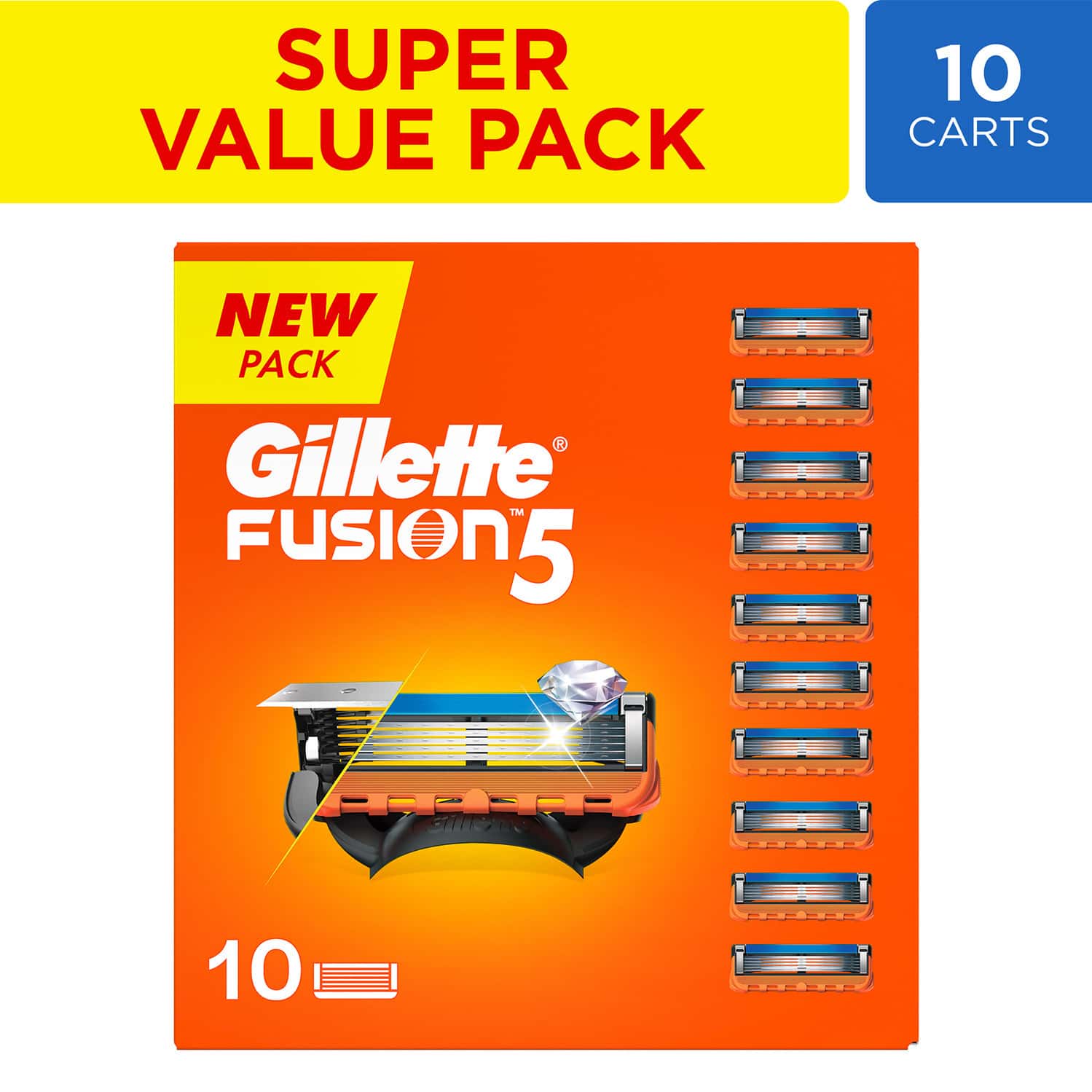 Gillette Fusion 5 Shaving Blades Pack Of 10
