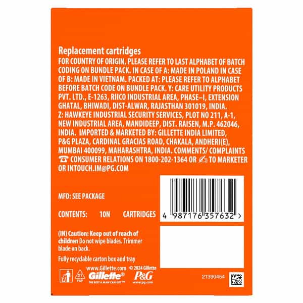 Gillette Fusion 5 Shaving Blades Pack Of 10