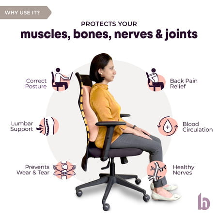 Betterhood Peach Memory Foam Ergonomic Lumbar Support Backrest Cushion For Chair