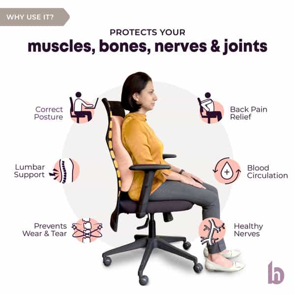 Betterhood Peach Memory Foam Ergonomic Lumbar Support Backrest Cushion For Chair