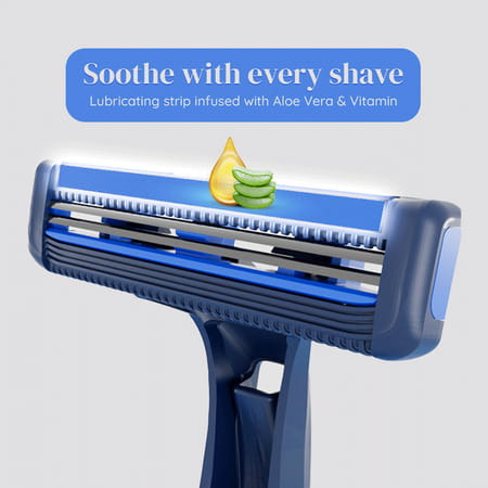 Letsshave Pro 2 Plus Disposable Razor (Pack Of 15+3 Free)