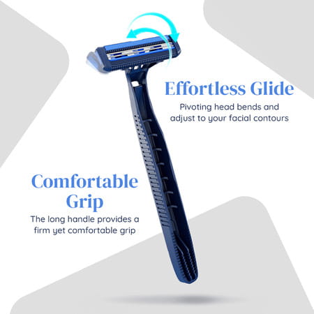 Letsshave Pro 2 Plus Disposable Razor (Pack Of 15+3 Free)
