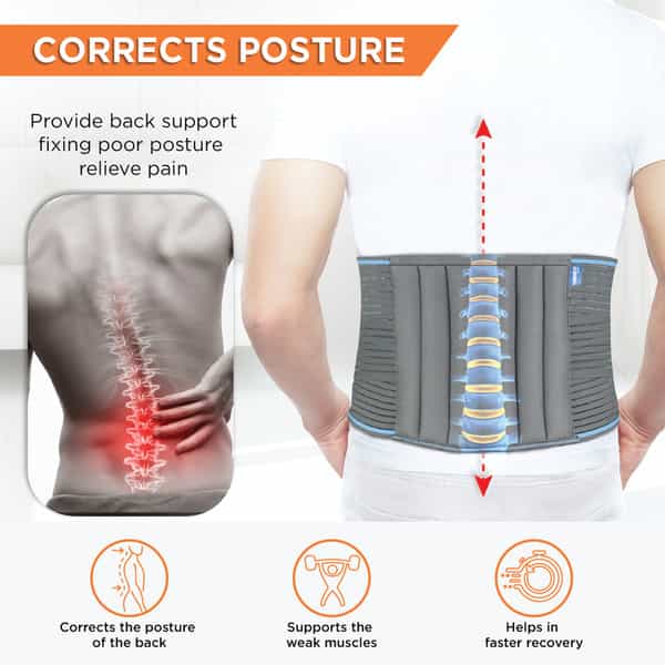 Vissco Lumbocare (Lumbo Sacral Belt) |Provides Support To The Lower Back - Xl (Grey)