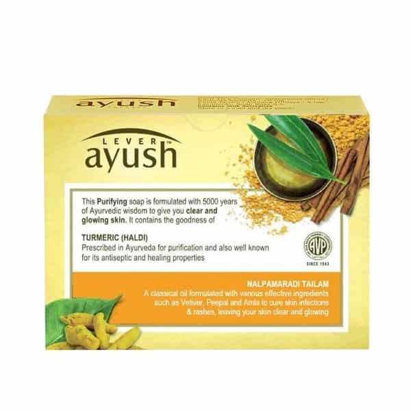 Lever Ayush Purifying Turmeric Soap 4X100 Gm