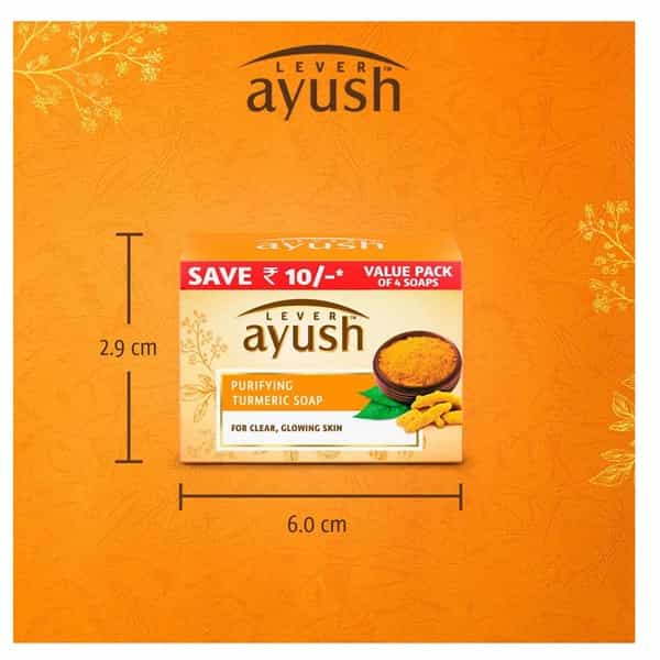 Lever Ayush Purifying Turmeric Soap 4X100 Gm