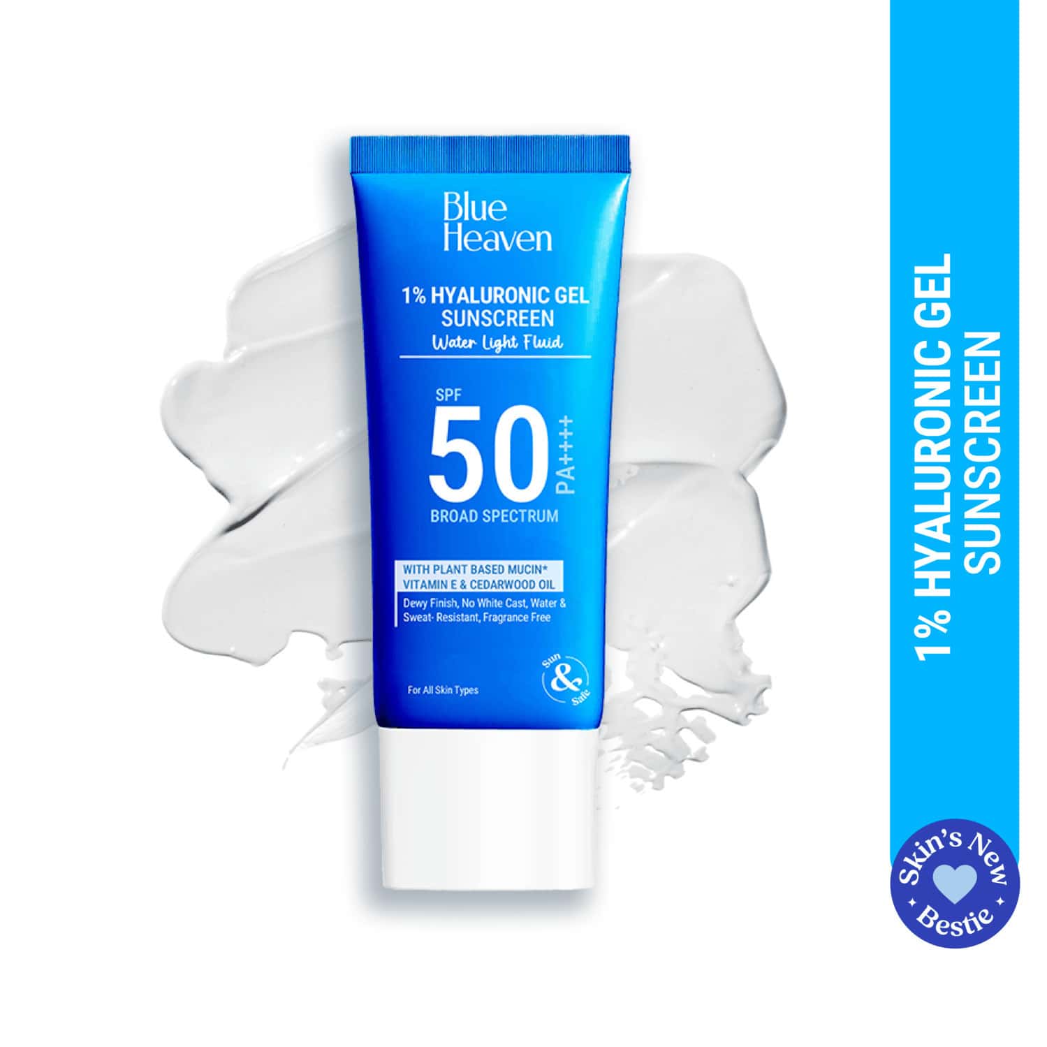 Blue Heaven 1% Hyaluronic Gel Sunscreen Spf50 Pa++++ | Sun Protection +hydration With Vitamin E |50g