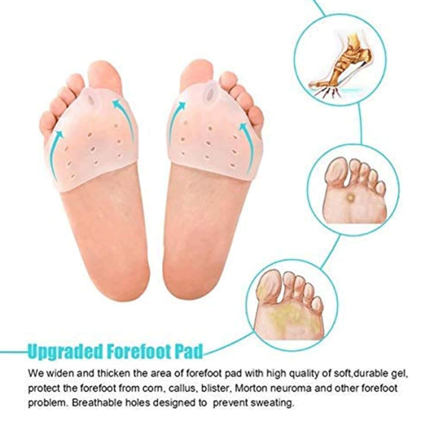 Skudgear 2-In-1 Pack Of One Pair Bunion Corrector Toe Separator + One Pair Of Toes Aligner Foot Pad