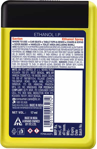 Savlon Pocket Surface Disinfectant Spray - 17Ml