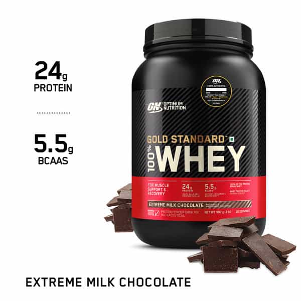 Optimum Nutrition (On) Gold Standard 100% Whey Protein Extreme Milk Chocolate Flavour 907Gm Powder