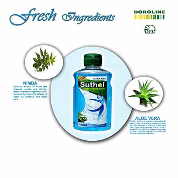 Boroline Suthol Aloe Vera Antiseptic Liquid Drop 2X200ml & Chandan Liquid Drop 200Ml