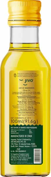 Jivo Pure Olive Oil Chemical Free Used For Cooking And Skin Treatment-100Ml