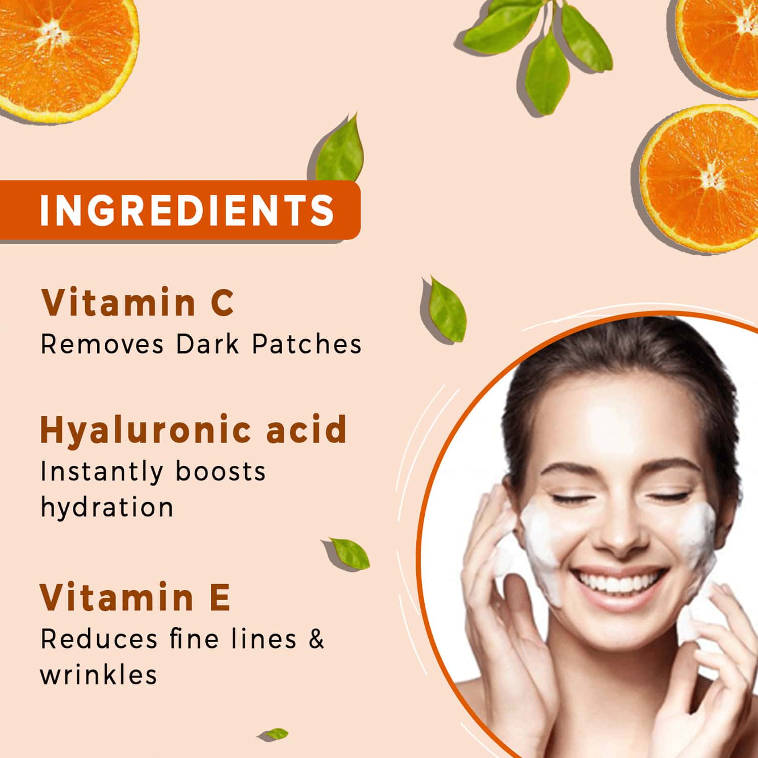 Buy CGG COSMETICS VITAMIN C & HYALURONIC ACID FACE WASH CLEANSER 100ML Online & Get Upto 60 OFF