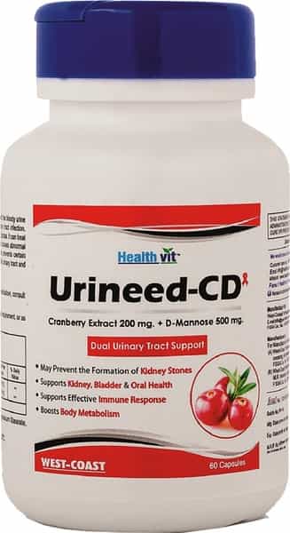 Healthvit Urineed-Cd ( 4Cranberry Extract 200 Mg. D-Mannose 500 Mg ) - 60 Capsules
