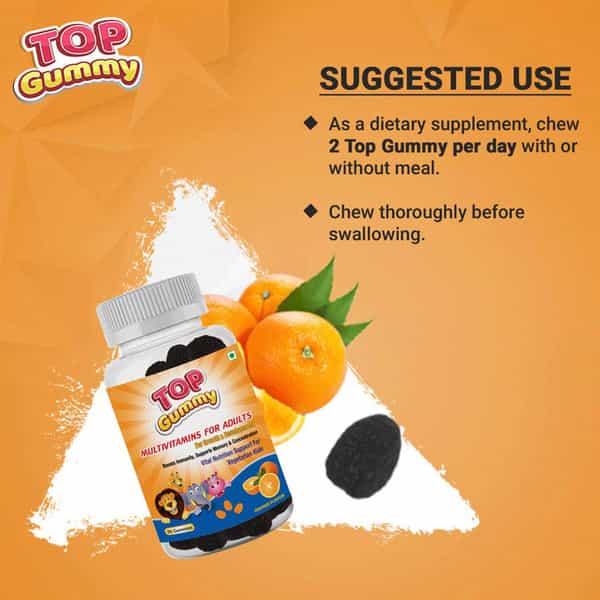 Top Gummy Multivitamin Gummies For Adults - 30 Gummies (Orange Flavor)