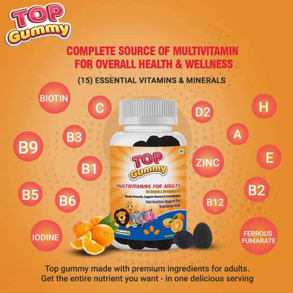 Top Gummy Multivitamin Gummies For Adults - 30 Gummies (Orange Flavor)