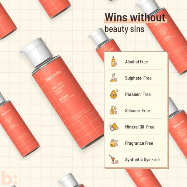 Biocule Oil Clear Clarifying Face Toner Bha+Aha From Willow Bark & Bilberry For Men & Women