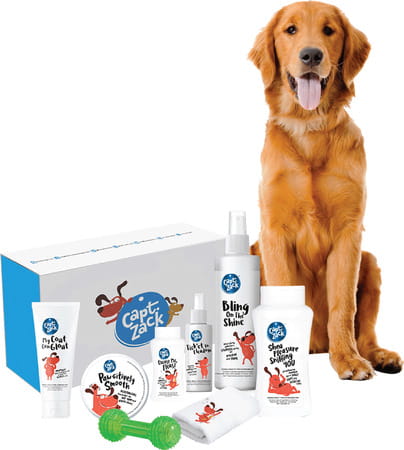 Captain Zack -The Golden Retriever Box -Ultimate 8-In-1 Head-To-Paw Groom-Kit For Your Dog