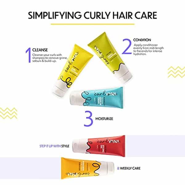 Curlvana Ultimate Curly Hair Kit- Shampooy+Conditioner+Mask+Styling Gel+Leave In Cream|200Ml Each