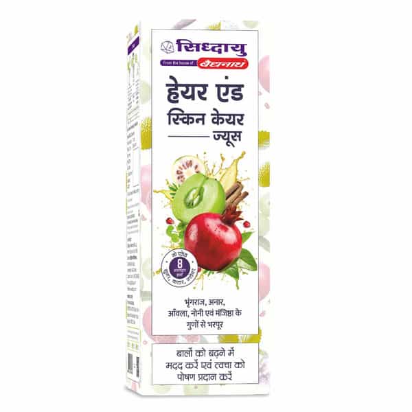 Baidyanath Asli Ayurved Hair And Skin Care Juice - Bhringraj Amla Pomegranate & Noni - 1L