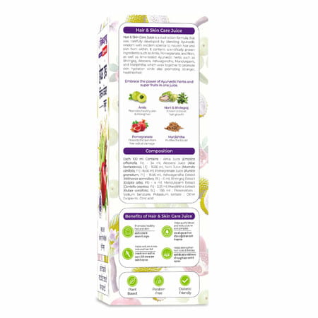 Baidyanath Asli Ayurved Hair And Skin Care Juice - Bhringraj Amla Pomegranate & Noni - 1L