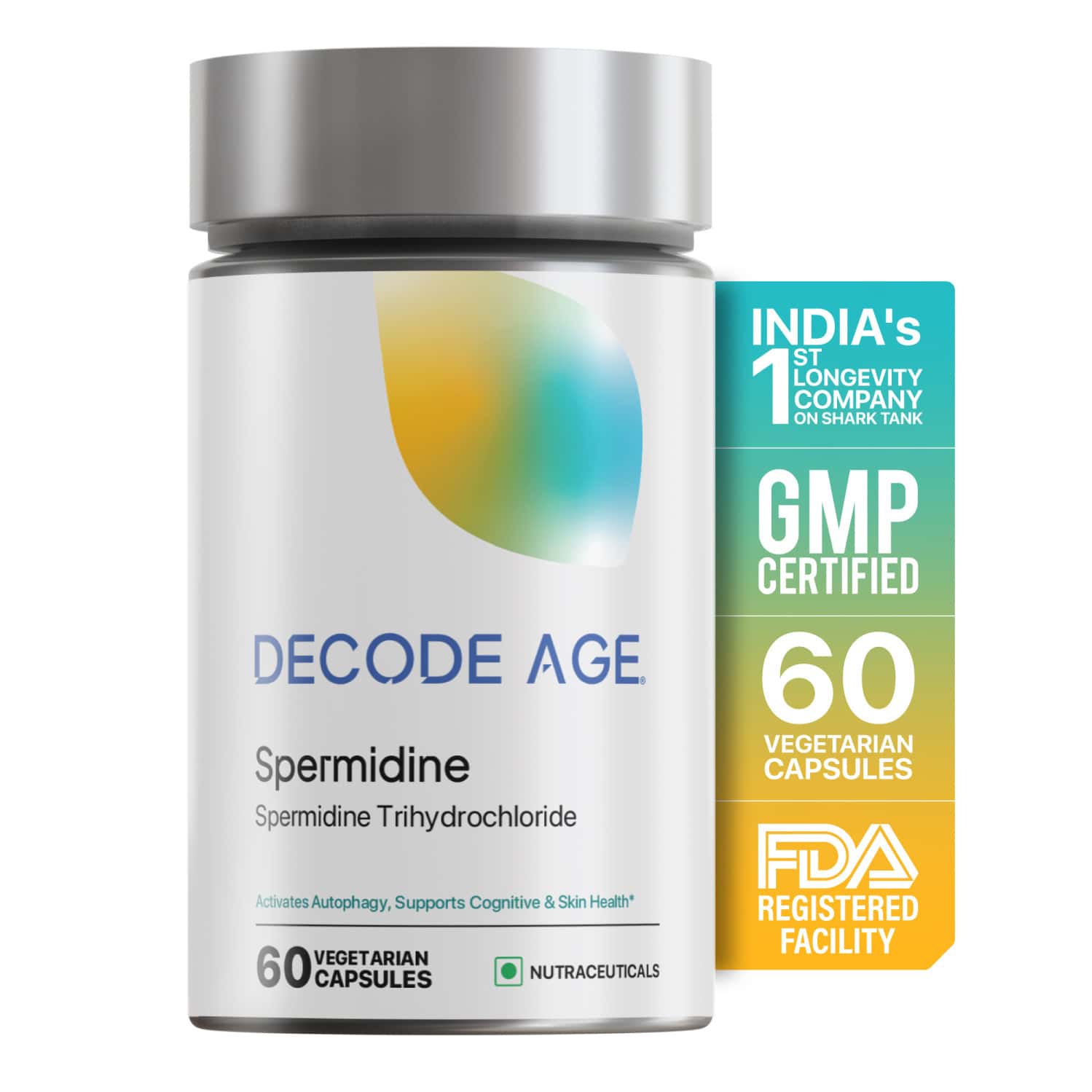 Decode Age Spermidine Supplement | Supports Autophagy | Immunity | 10mg | 60 Capsules | Veg
