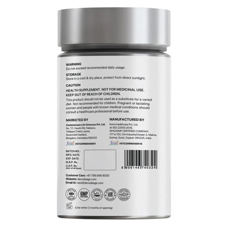Decode Age Spermidine Supplement | Supports Autophagy | Immunity | 10Mg | 60 Capsules | Veg