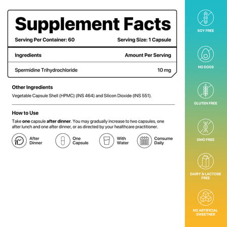 Decode Age Spermidine Supplement | Supports Autophagy | Immunity | 10Mg | 60 Capsules | Veg