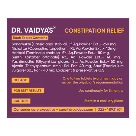 Dr. Vaidya'S Constipation Relief -30 Capsules - Pack Of 2