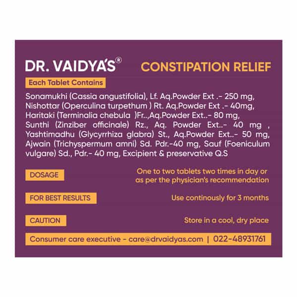 Dr. Vaidya's Constipation Relief -30 Capsules - Pack Of 2