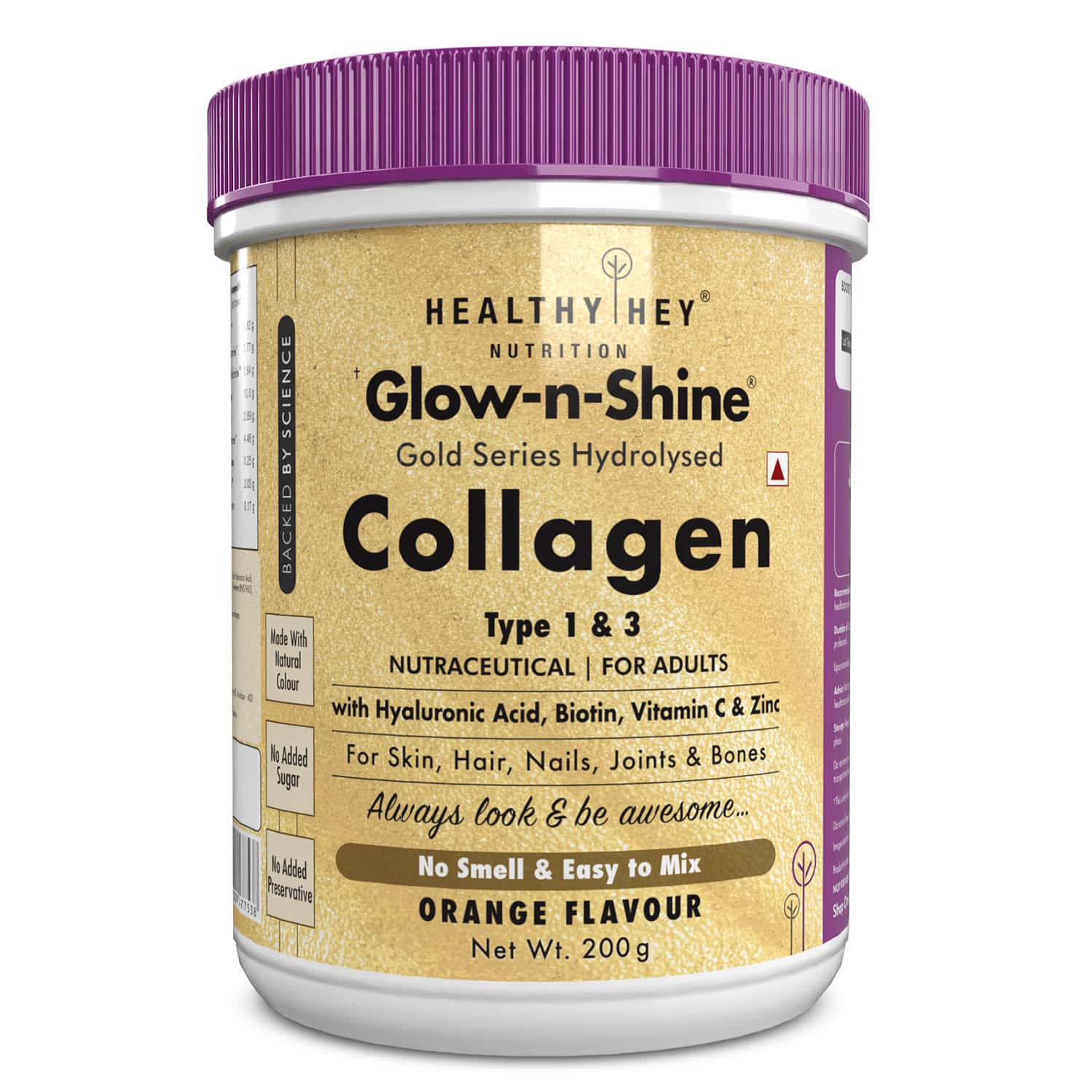 Healthyhey Nutrition Collagen Gold Series With Biotin & Vitamin C 200 G Orange