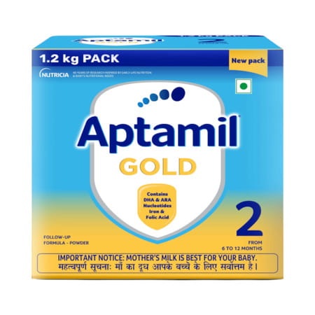 Aptamil Gold Follow Up Formula Powder - Stage 2 (6 To 12 Months) | Prebiotics & Dha 1.2 Kg
