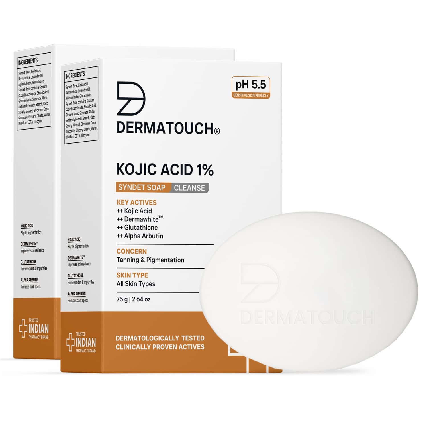 Dermatouch Kojic Acid 1% Soap With Glutathione|pigmentation & Sun Damage|soap For Men & Women|150g