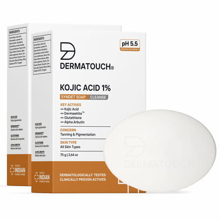 Dermatouch Kojic Acid 1% Soap With Glutathione|Pigmentation & Sun Damage|Soap For Men & Women|150g