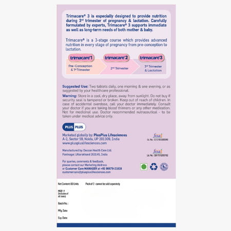 Trimacare 3 Advance Pregnancy Supplement For 3rd Trimester & Lactation 60 Tablets