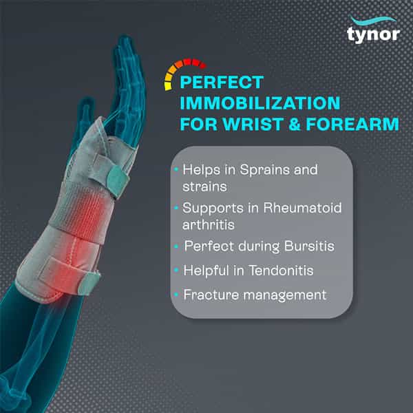 Tynor Wrist & Forearm Splint Grey Right Medium 1 Unit