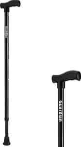 Guardian Walking Stick For Patients | Unisex | Adjustable | Steel | Black