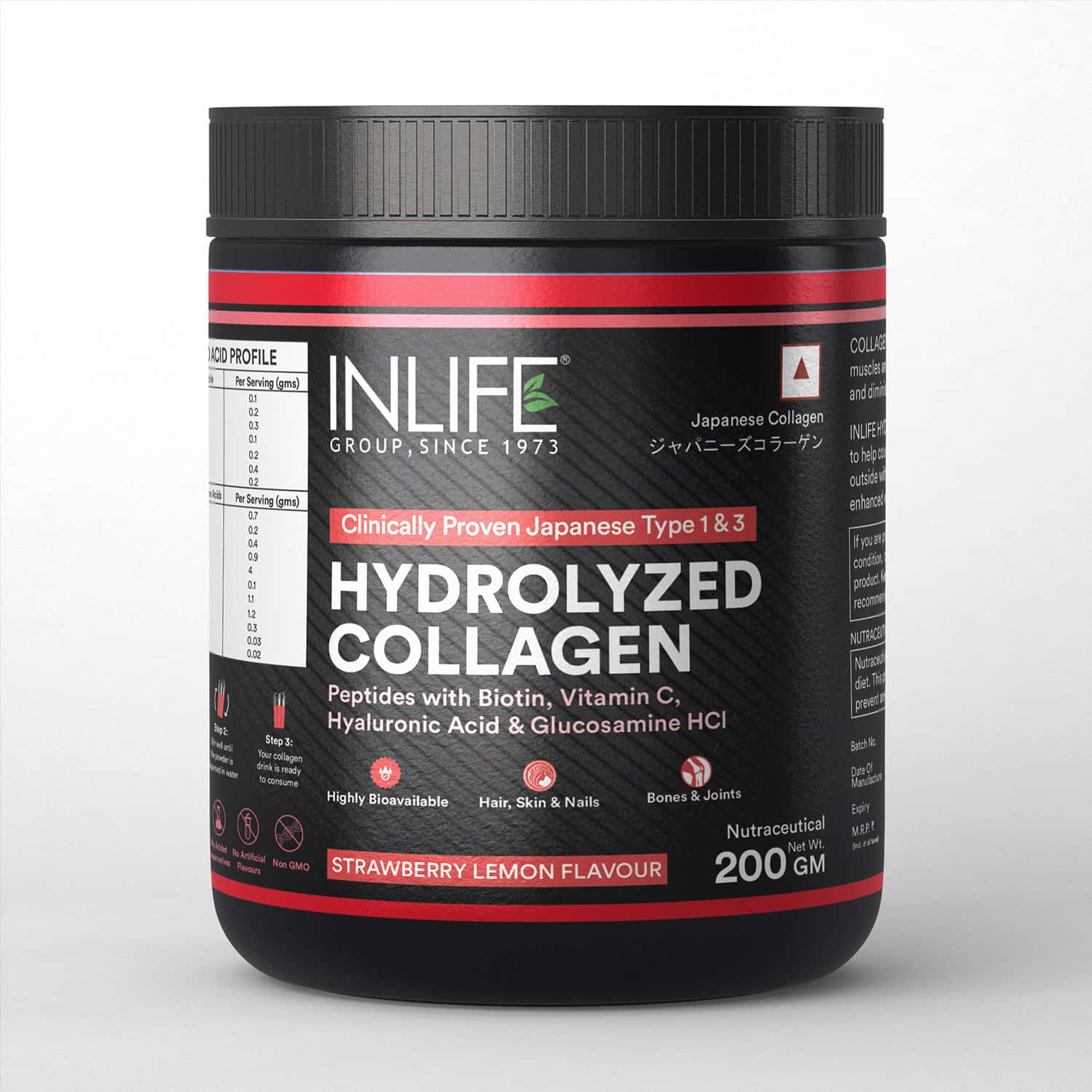 Inlife Japanesecollagen Supplements For Women & Men (strawberry | Collagen | 200g)