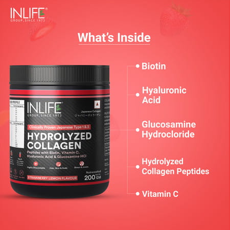 Inlife Japanesecollagen Supplements For Women & Men (Strawberry | Collagen | 200g)