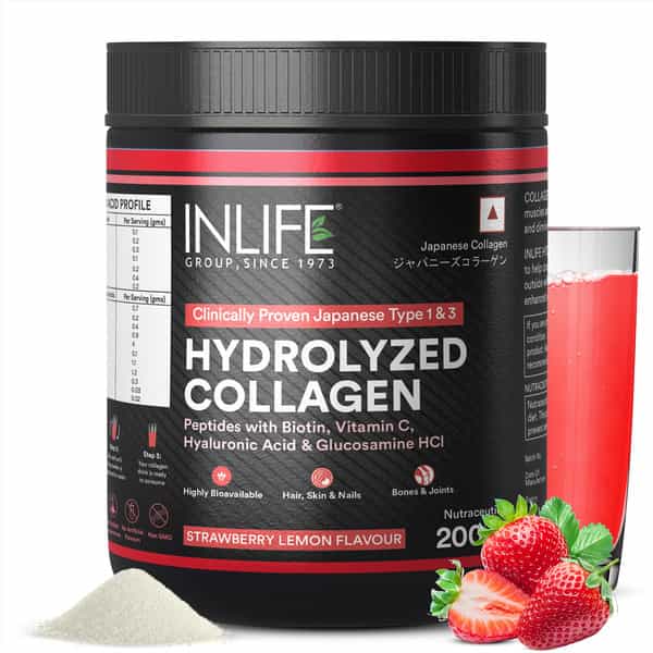 Inlife Japanesecollagen Supplements For Women & Men (Strawberry | Collagen | 200G)
