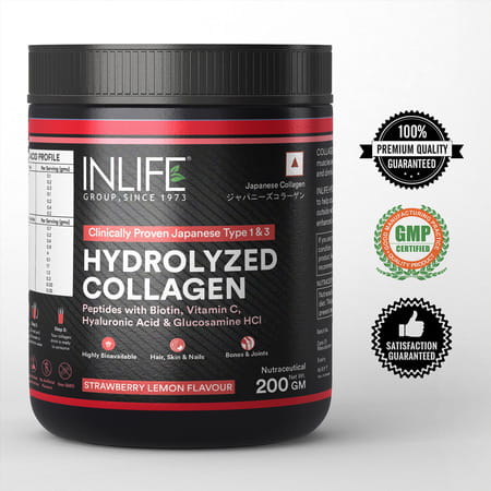 Inlife Japanesecollagen Supplements For Women & Men (Strawberry | Collagen | 200g)