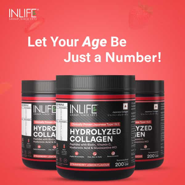 Inlife Japanesecollagen Supplements For Women & Men (Strawberry | Collagen | 200G)